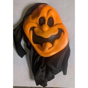 Vintage Scream Halloween Fun World Goofy Ghost Face Sarah Spook Mask Orange